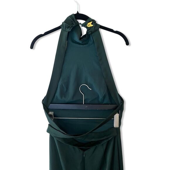 NBD Everett gown dress green maxi strappy backless Revolve NWT XL - Picture 9 of 11